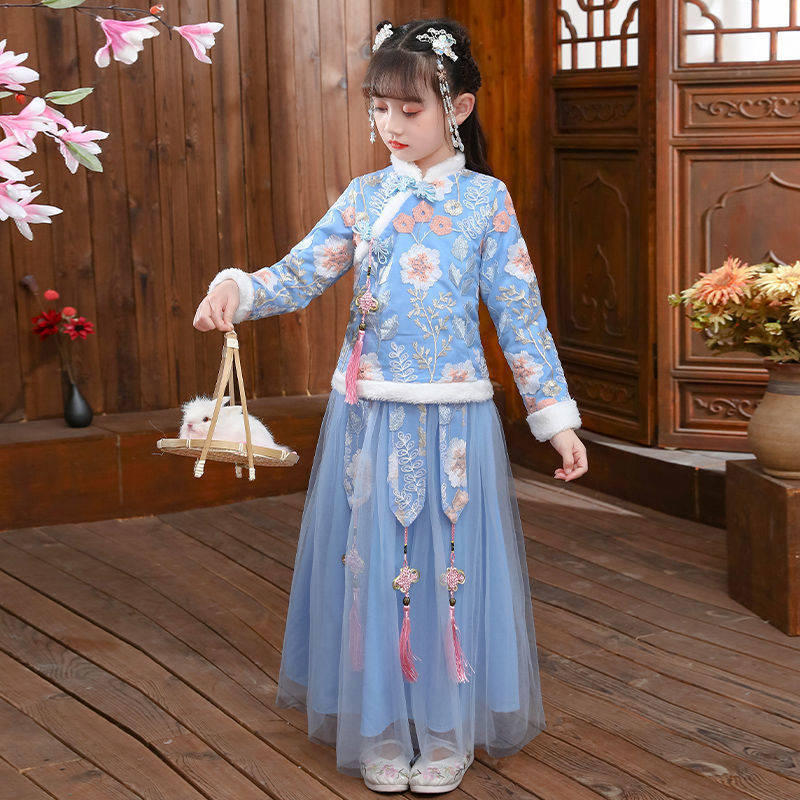 Winter Clothing Baby - الفتاة Hanfu زي القديمة ، فستان