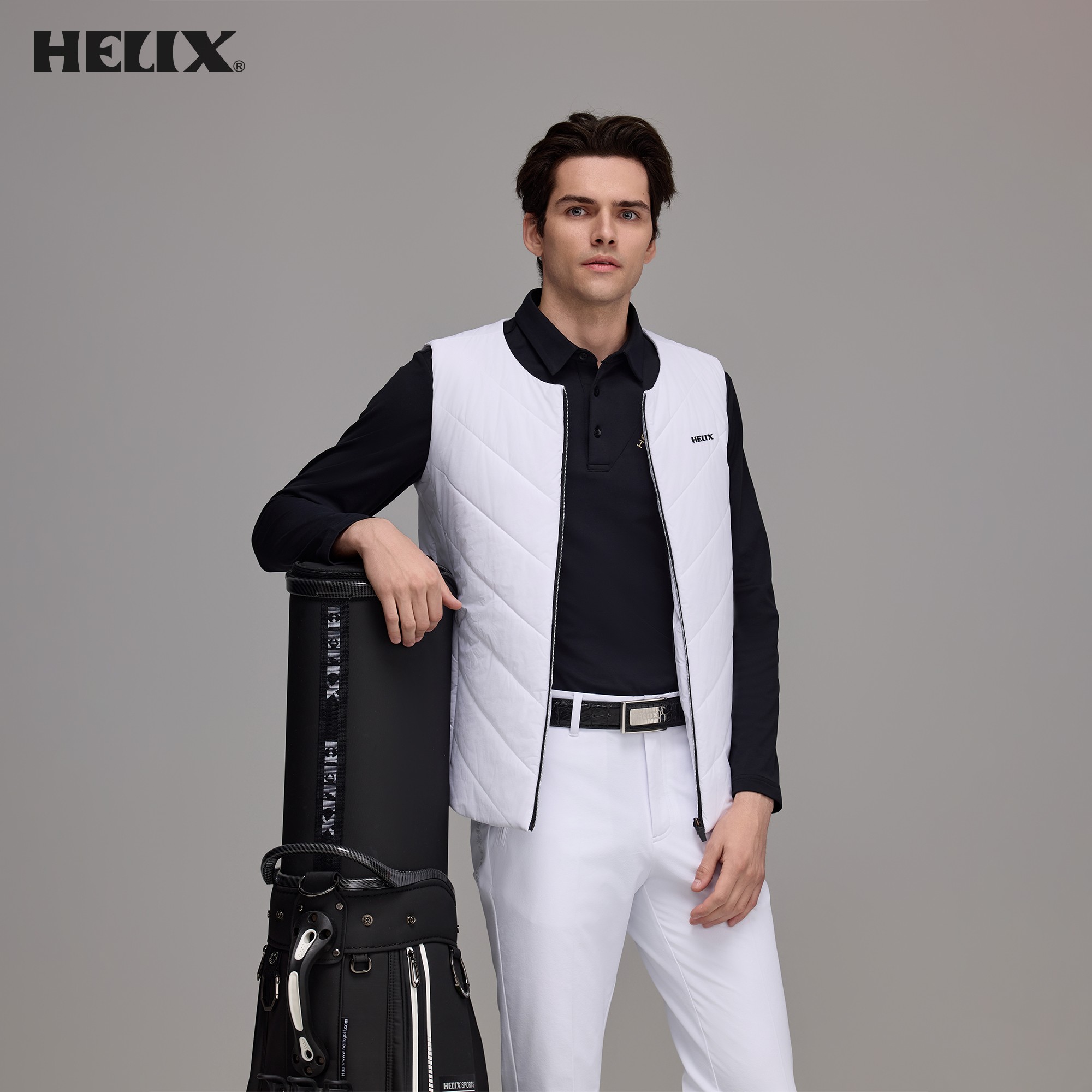 Winter Sun Clothing - تي شيرت HELIX Golf Clothing للرجال