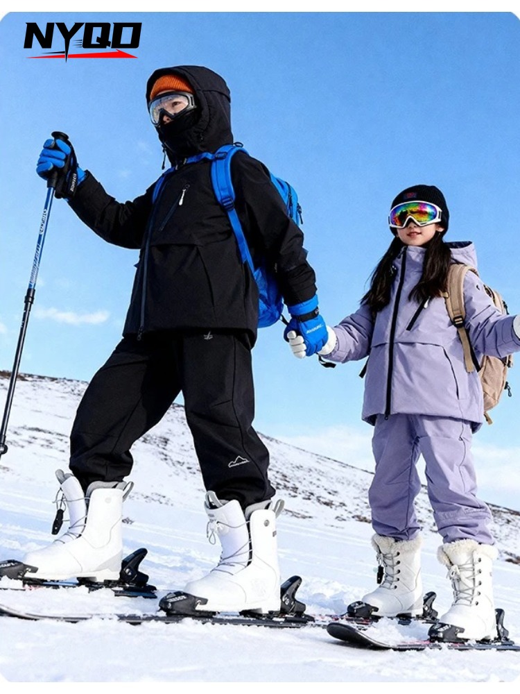 Ski Pants Waterproof - ملابس تزلج للأطفال (جاكيت وبنطلون) للشتاء،