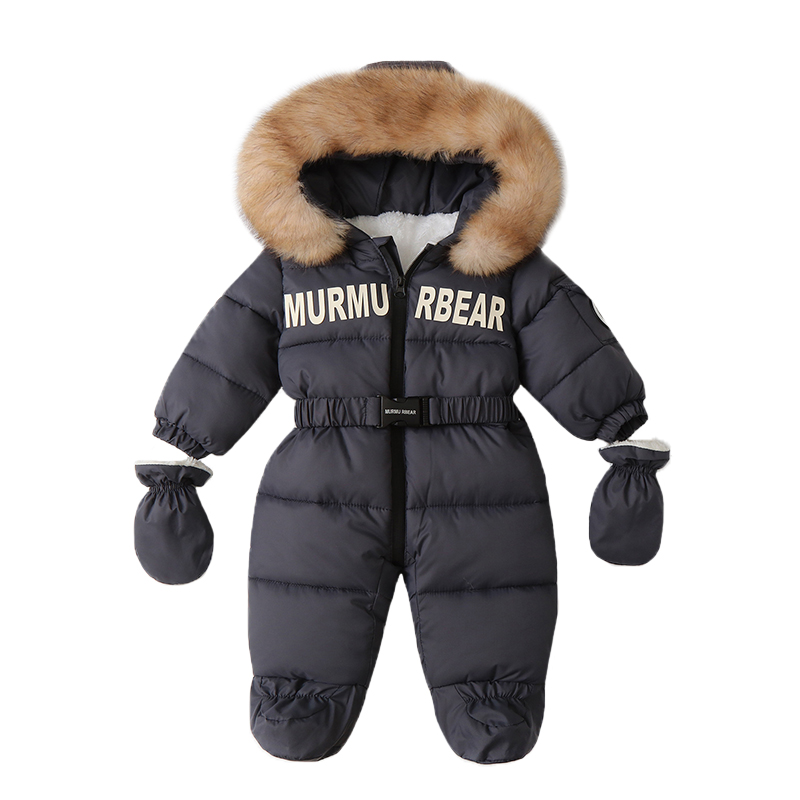 Winter Clothing Baby - جمبسوت للأطفال حديثي الولادة مع قفازات