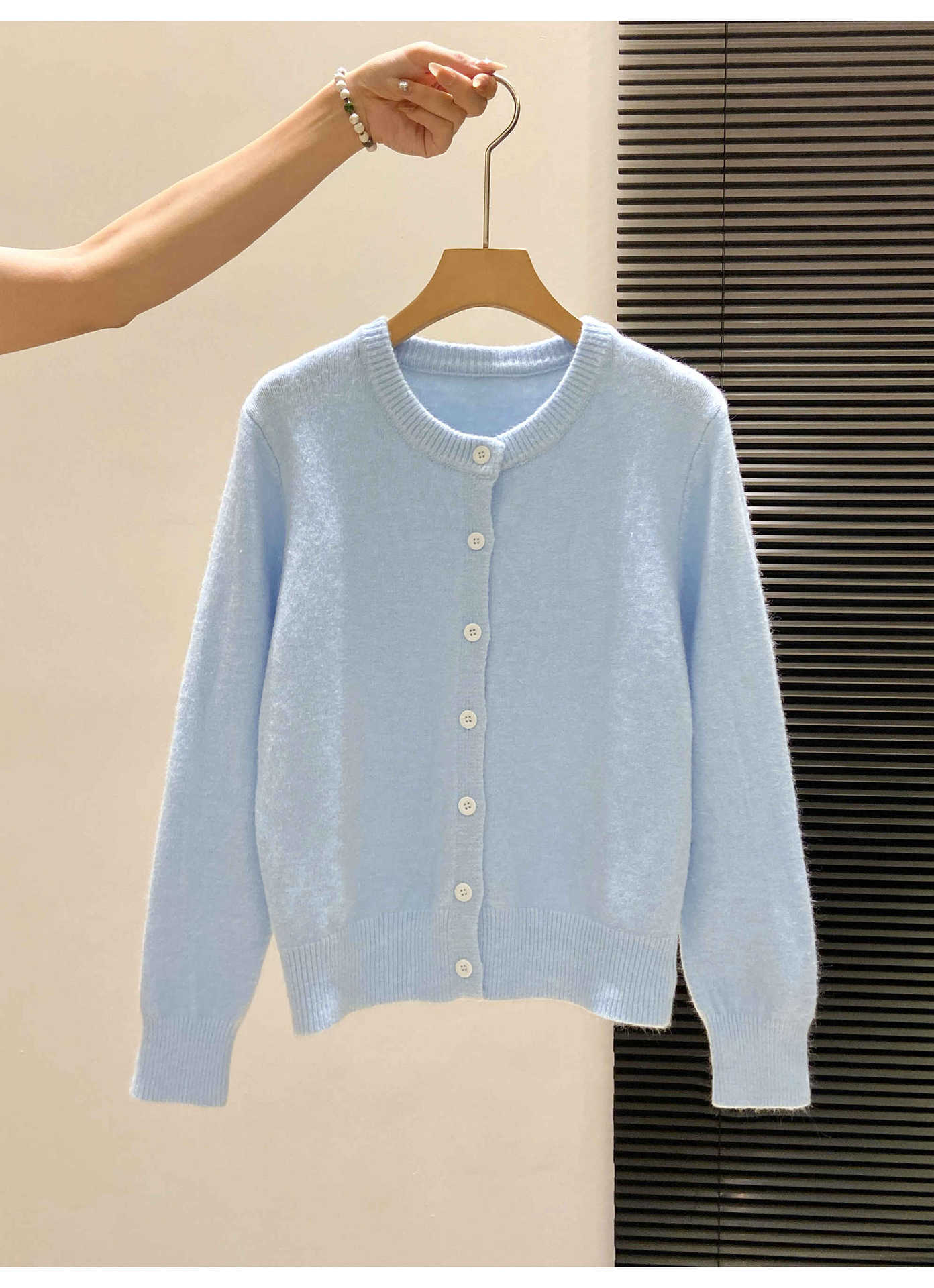 Winter Clothing Colors - كارديجان نسائي محبوك بلون موحد، سترة