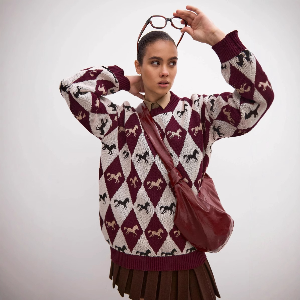 Winter Clothing Factory Outlet - سترة محبوكة بياقة دائرية من زيكاي،