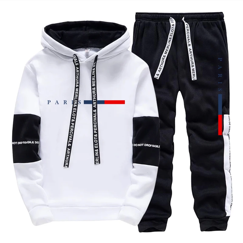 Winter Clothing Fashion - طقم رجالي/هودي/بنطلون بتصميم باريسي عصري للخريف