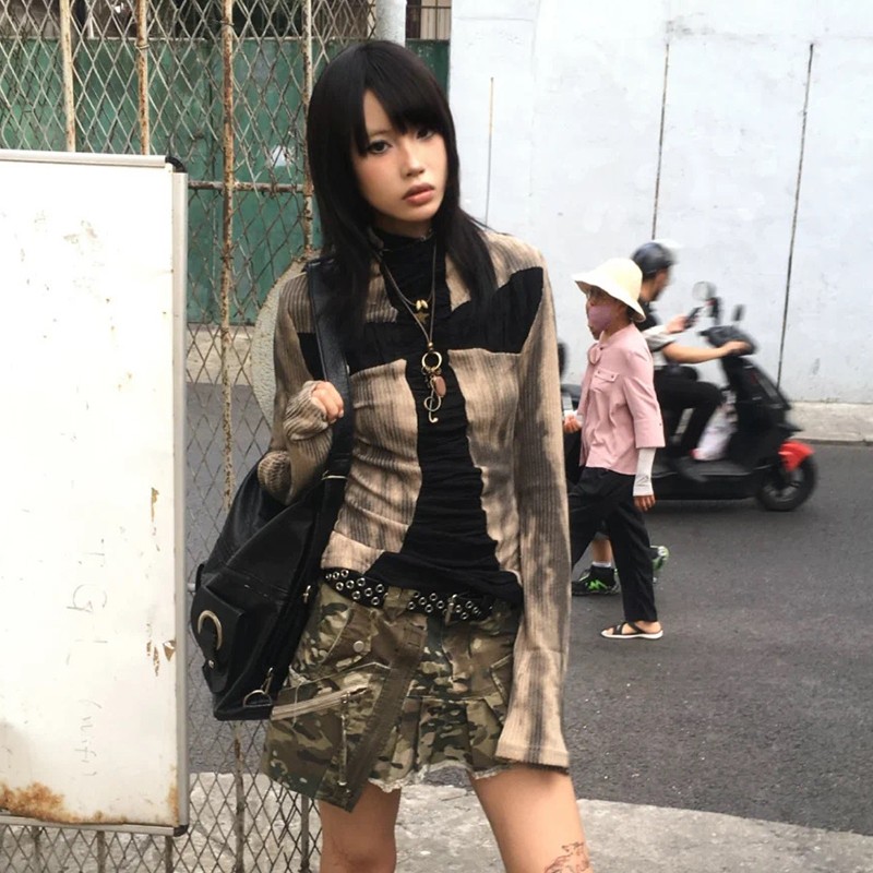 Karrram اليابانية Y2k مضلع الق - مراجعة Winter Clothing Aesthetic وسعره