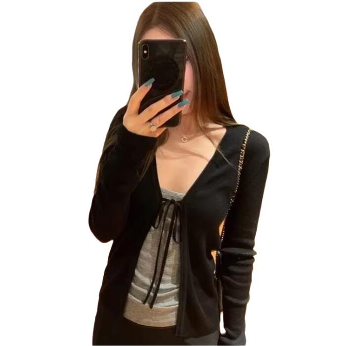 كارديجان نسائي محبوك رقيق بأكم - مراجعة Winter Clothing Factory Outlet وسعره