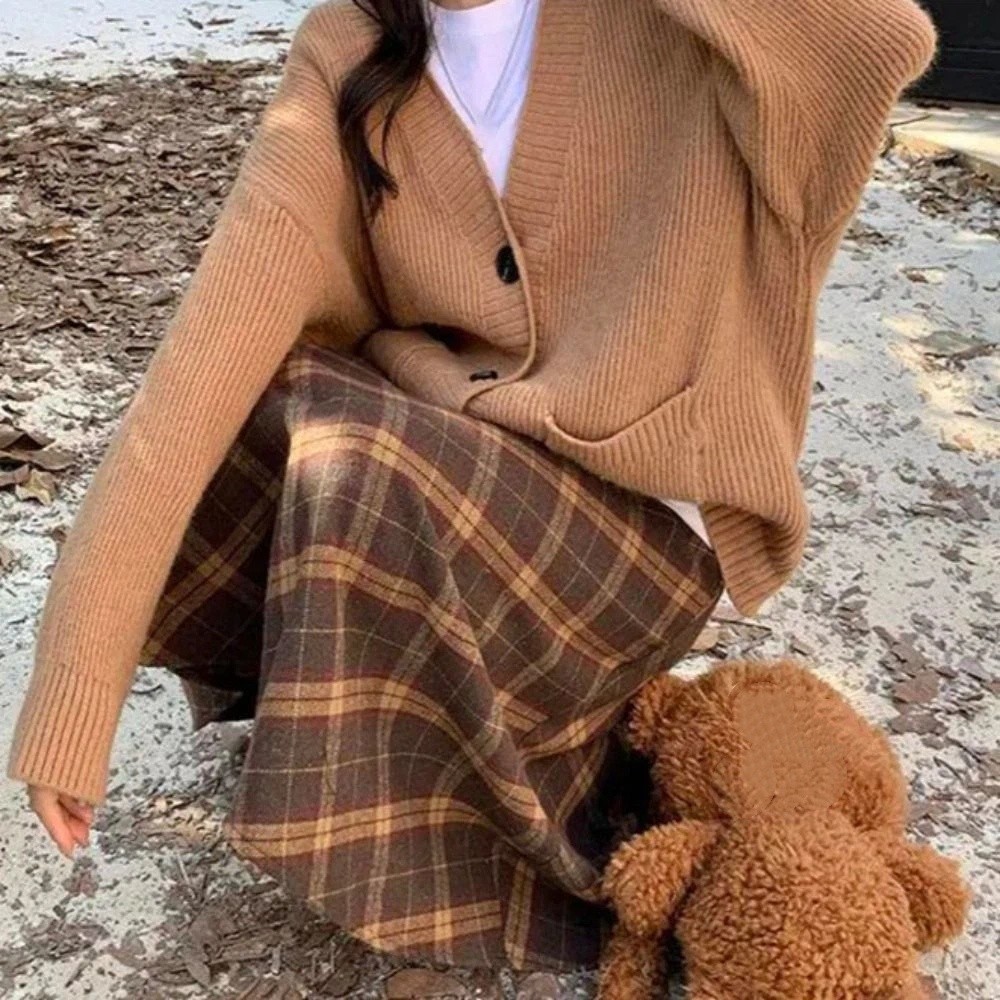 ارتفاع الخصر الرجعية منقوشة تن - مراجعة Winter Clothing Aesthetic وسعره
