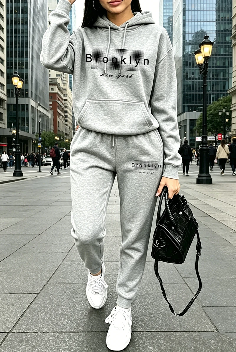 بدلة رياضية نسائية مطبوعة، هود - مراجعة Winter Clothing Fashion وسعره