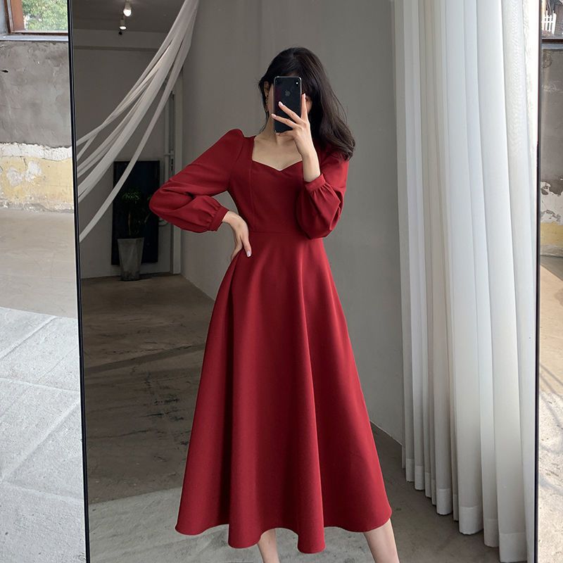 فستان ميدي أسود للمرأة ، كم طو - مراجعة Winter Clothing Colors وسعره
