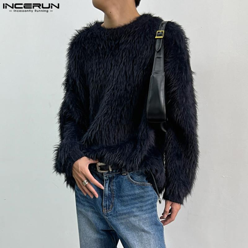 INCERUN-بلوفر رجالي أحادي اللو - مراجعة Winter Clothing Colors وسعره