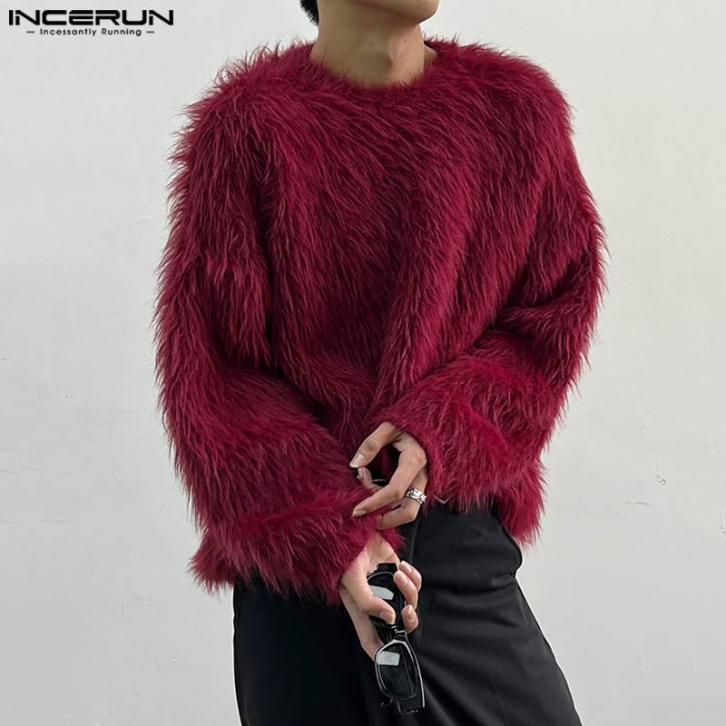 INCERUN-بلوفر رجالي أحادي اللو - مراجعة Winter Clothing Colors وسعره