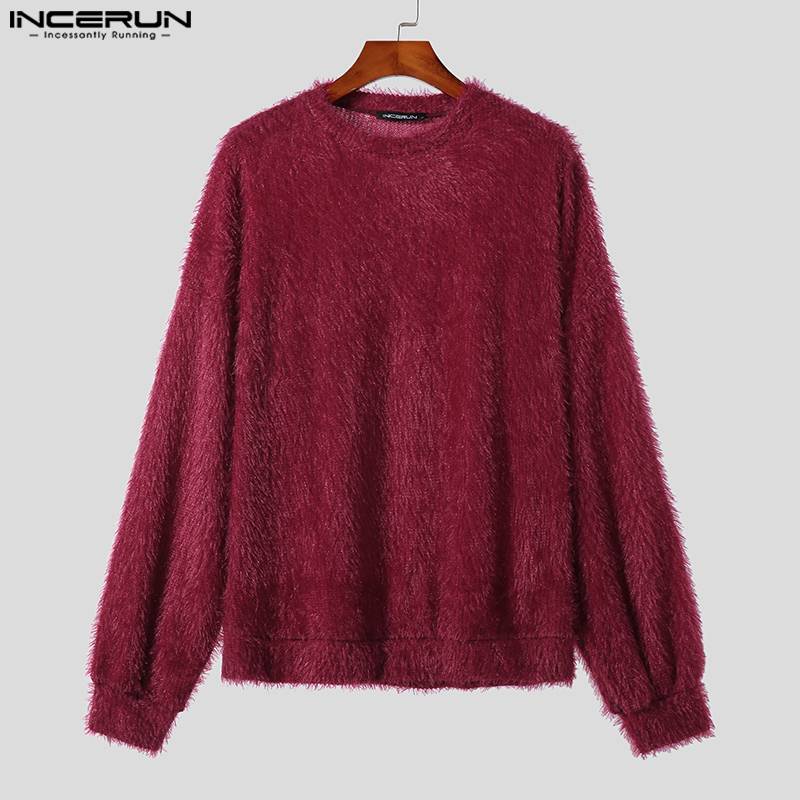 INCERUN-بلوفر رجالي أحادي اللو - مراجعة Winter Clothing Colors وسعره